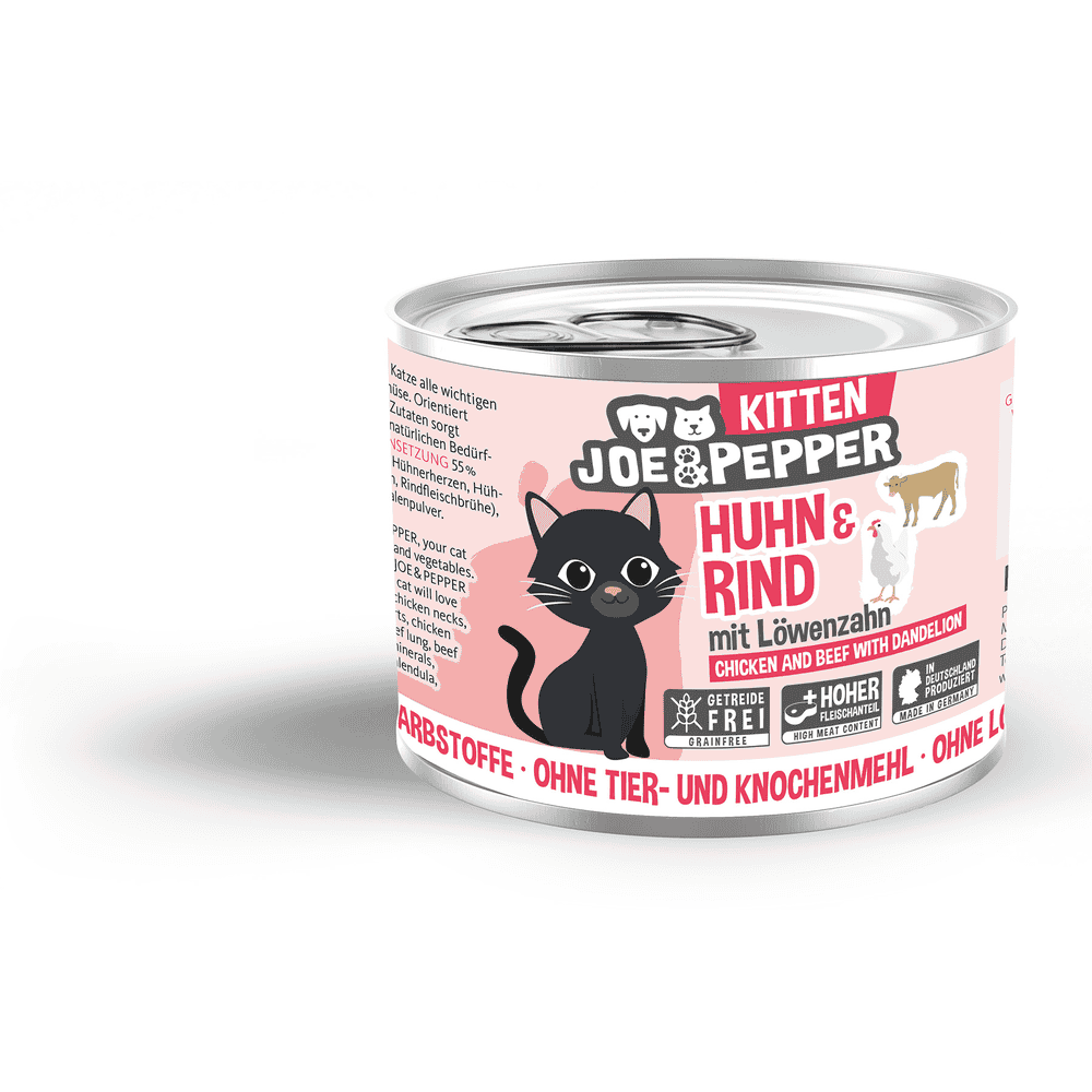 Cat Kitten Huhn & Rind mit Löwenzahn