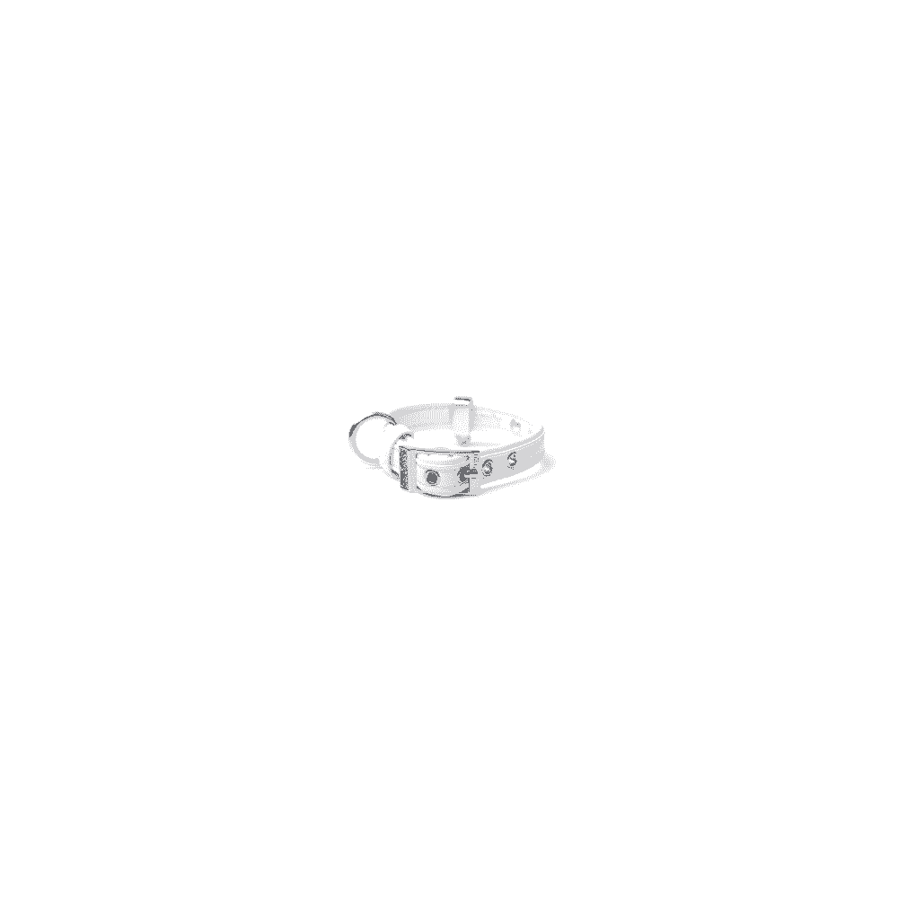 Saint Tropez Similpelle Collar for dogs in white