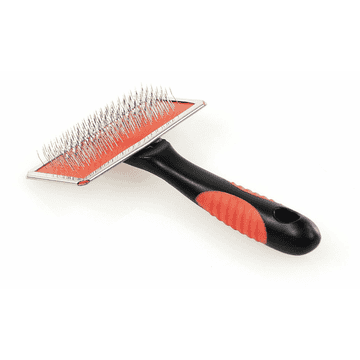 swisspet soft plucking brush with stainless steel head, M, L = 15 x 9cm