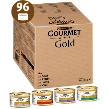 Gold Feine Pastete Fleisch 96 x 85g - Mega-Jumbo Pack