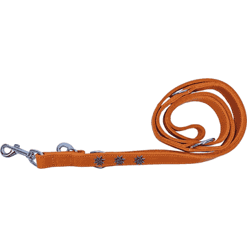 Edelweiss leather leash, orange