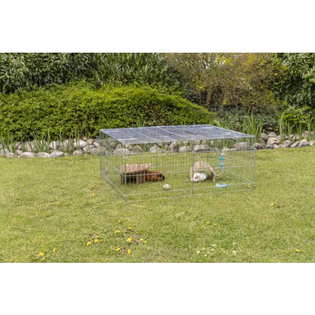 Natura galvanized free-range enclosure with mesh cover