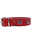 Edelweiss-Halsband aus weichem Leder, rot