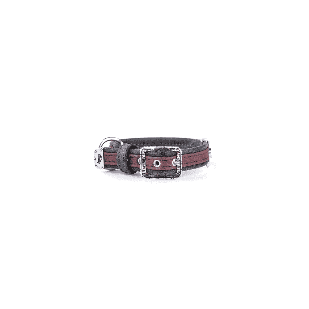 London Similpelle Halsband für Hunde in bordeaux
