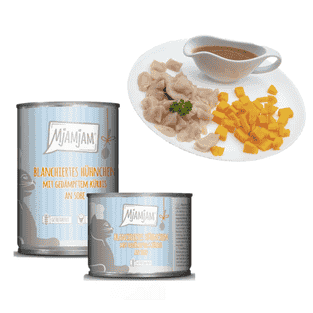 Blanchiertes Hühnchen mit gedämpftem Kürbis an Sosse