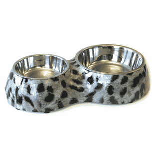 Melamin Hunde- & Katzendoppelnapf, Leopardmotiv