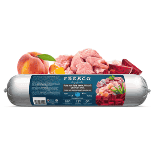 Saucisse Barf de dinde avec betterave rouge, pêche, aloe vera