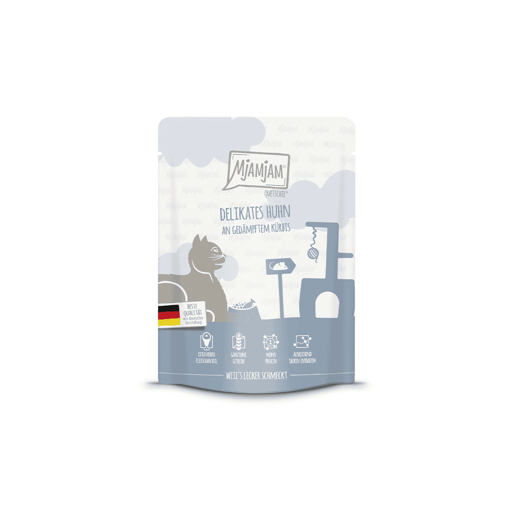Delikates Huhn an gedämpftem Kürbis