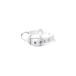 Saint Tropez Similpelle Halsband für Hunde in weiss
