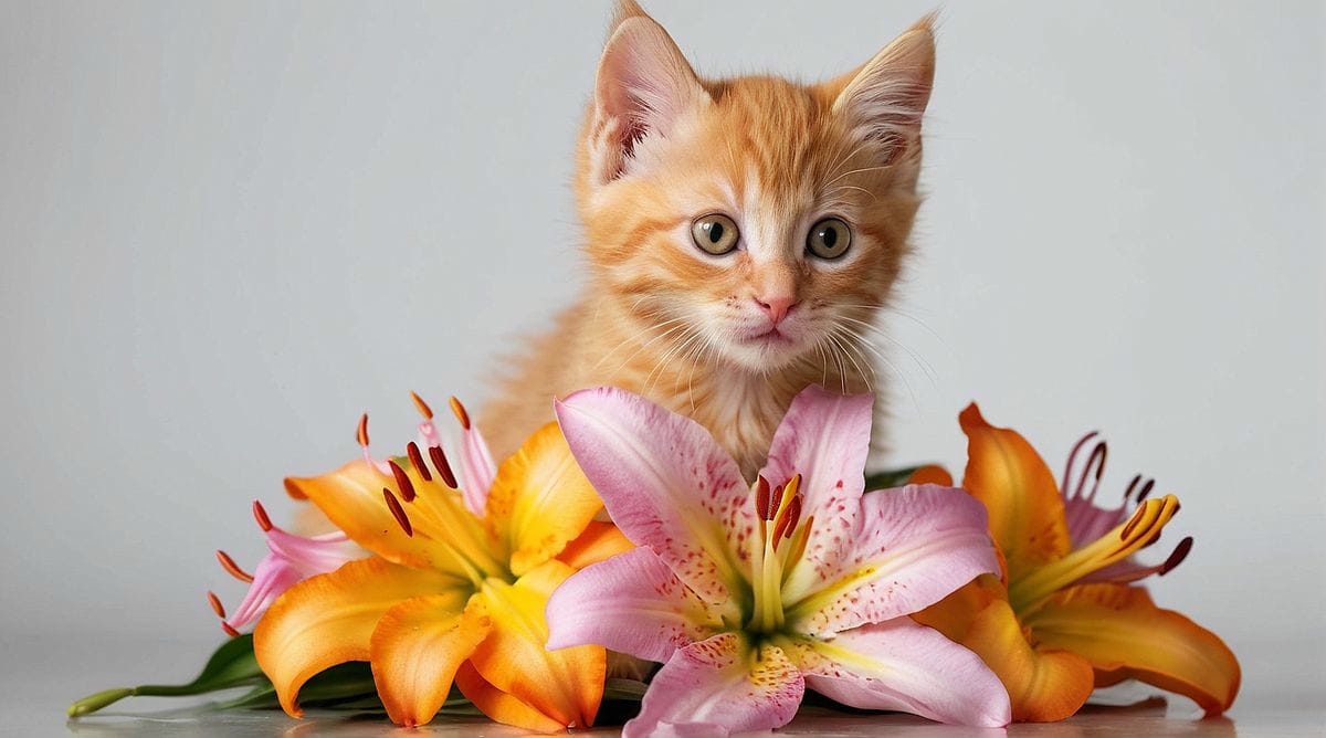 Katze Lilien