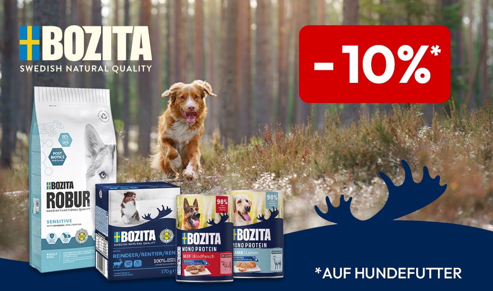 Aktion: 10% Rabatt auf BOZITA Hundefutter bei Ihrem Tierfutterspezialisten iPet.ch
