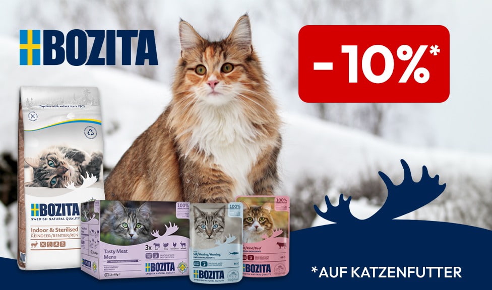 Aktion: 10% Rabatt auf BOZITA Katzenfutter bei Ihrem Tierfutterspezialisten iPet.ch