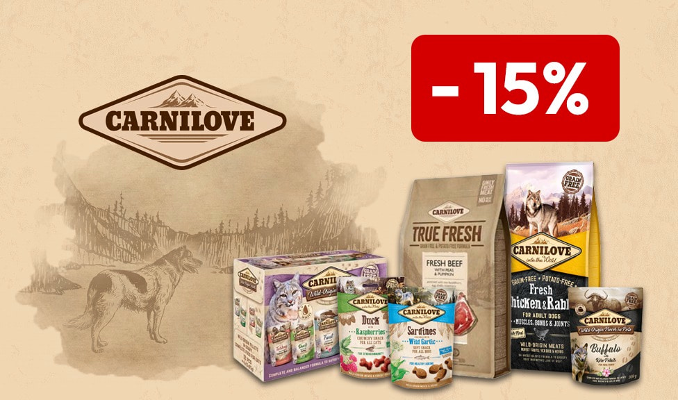 Aktion: 15% Rabatt auf CARNILOVE Hundefutter, Katzenfutter und Snacks bei Ihrem Tierfutterspezialisten iPet.ch