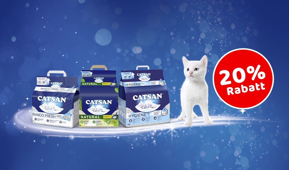 Aktion: 20% Rabatt auf CATSAN Katzenstreu bei Ihrem Online-Fachhändler iPet.ch