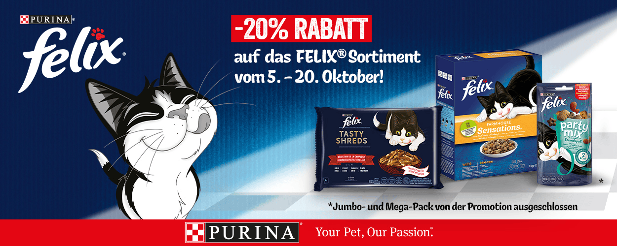 Felix Katzenfutter - 20% Aktion bei iPet.ch