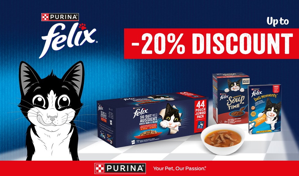 Special Offer: Up to 20% off FELIX cat food and treats at iPet.ch