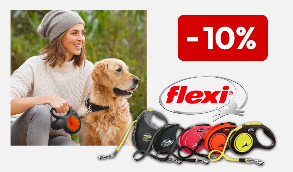 Aktion: 10% Rabatt auf FLEXI Roll-Leinen und Zubehör für Katzen und Hunde bei Ihrem Online-Fachhändler iPet.ch