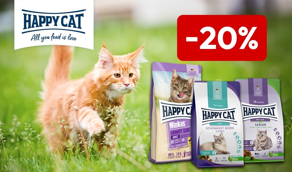 Aktion: 20% Rabatt auf HAPPY CAT Katzenfutter bei Ihrem Tierfutterspezialisten iPet.ch