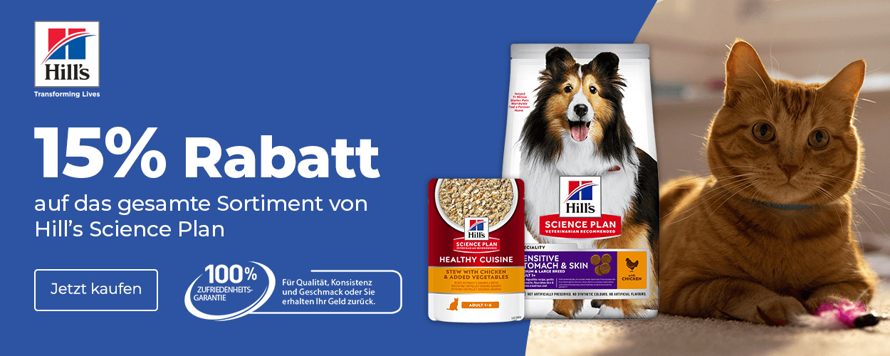 Hill's Hundefutter und Katzenfutter - 15% Aktion bei iPet.ch