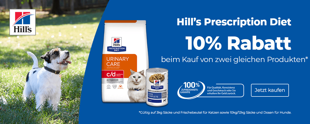 Hill's Prescription Diet Hundefutter und Katzenfutter - 10% Aktion bei iPet.ch