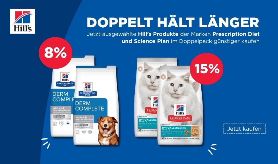 Aktion: bis zu 15% Rabatt auf HILL\'S SCIENCE PLAN und PRESCRIPTION DIET Hundefutter und Katzenfutter bei iPet.ch