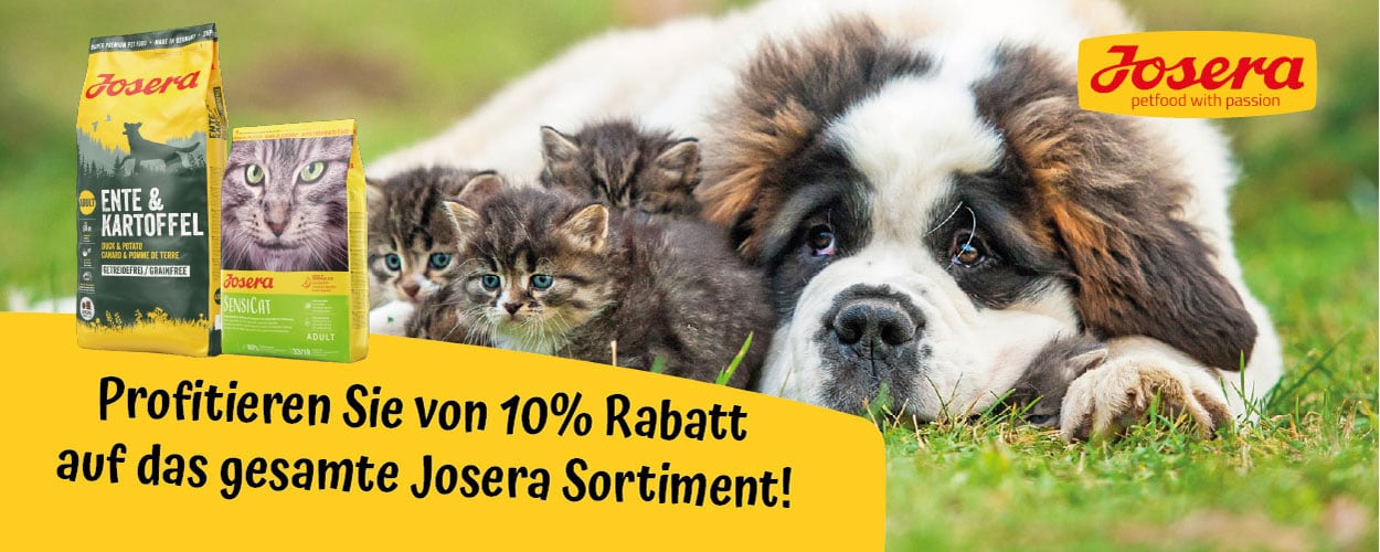 Josera Hundefutter und Katzenfutter - 10% Aktion bei iPet.ch