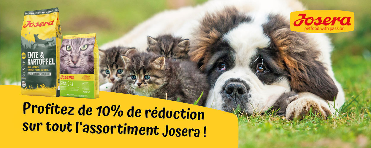 Josera aliments pour chiens et chats - 10% de rabais chez iPet.ch