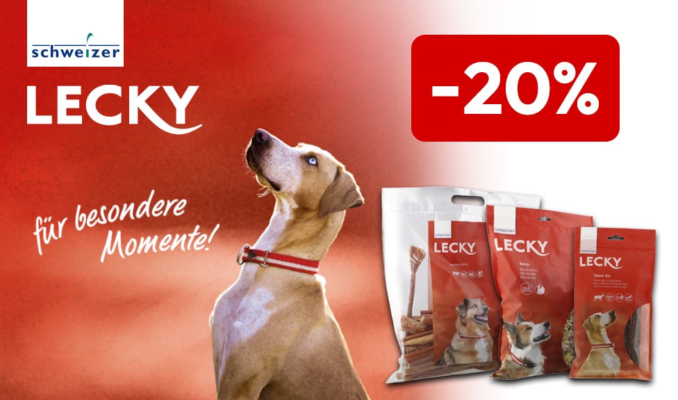 Aktion: 20% Rabatt auf LECKY Snacks bei Ihrem Tierfutterspezialisten iPet.ch