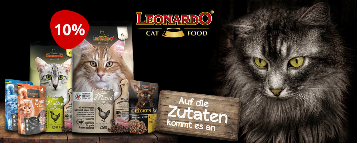 Aktion: 10% Rabatt auf LEONARDO Katzenfutter bei Ihrem Tierfutterspezialisten iPet.ch