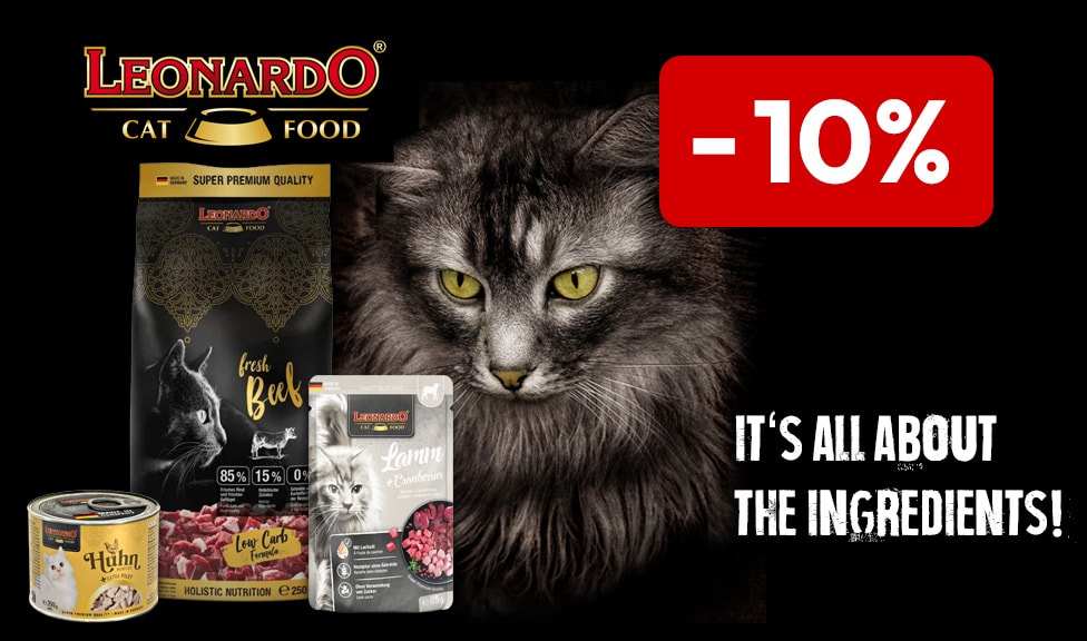 Special Offer: 10% off LEONARDO cat food at your pet food specialist, iPet.ch