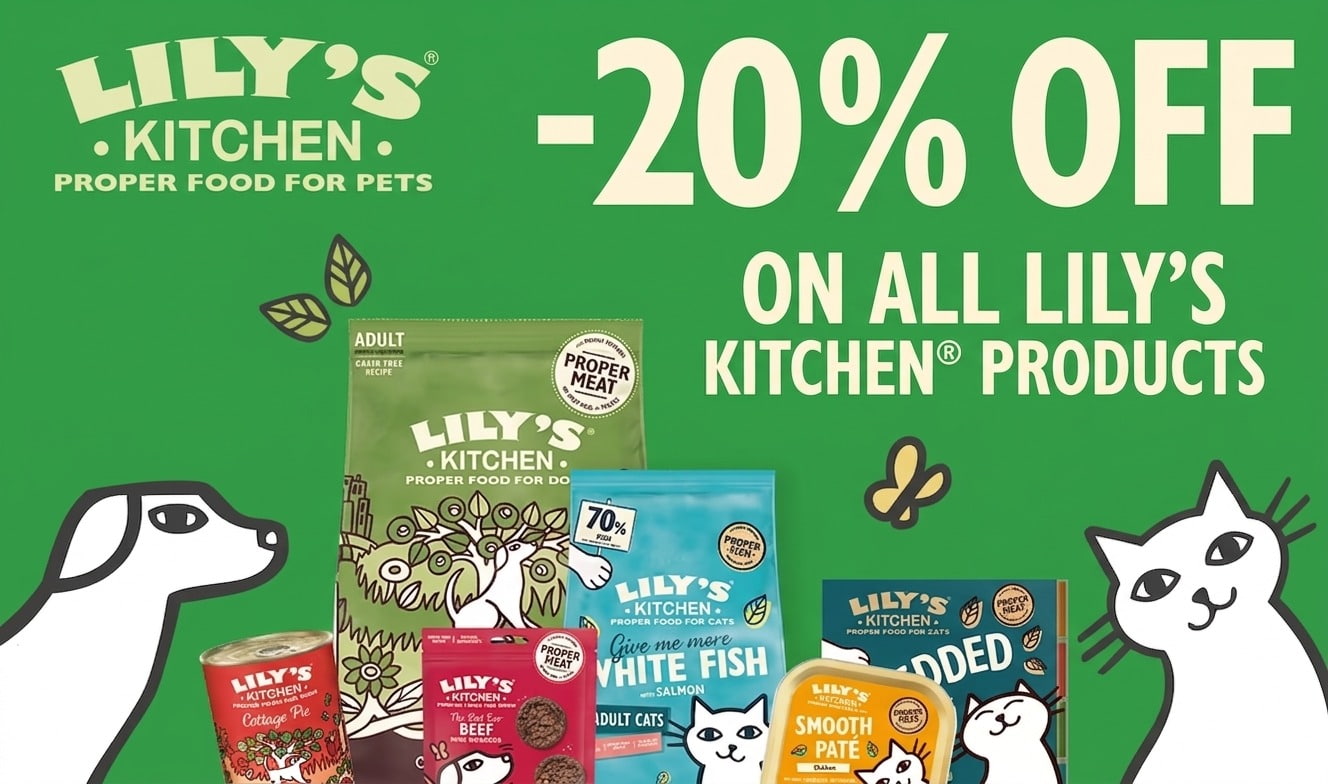 Special Offer: 20% off LILY\'S KITCHEN dog food, cat food, and treats at your pet food specialist, iPet.ch