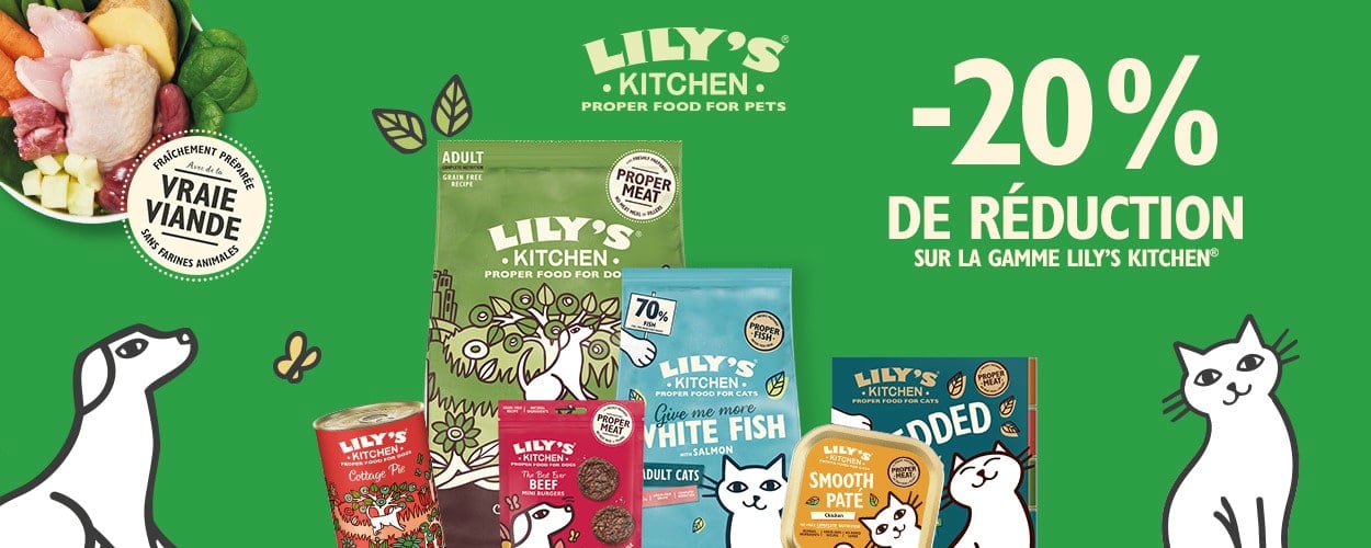 Action : 20% de rabais sur les aliments et les snacks pour chiens et chats LILY\'S KITCHEN chez iPet.ch