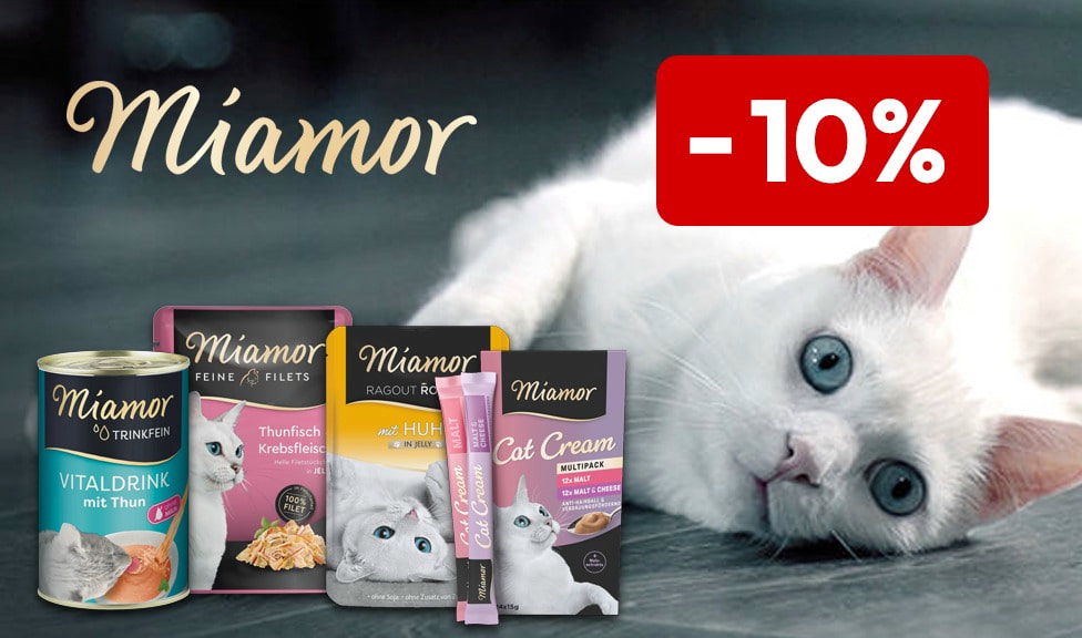 Aktion: 10% Rabatt auf MIAMOR Katzenfutter und Snacks bei Ihrem Tierfutterspezialisten iPet.ch