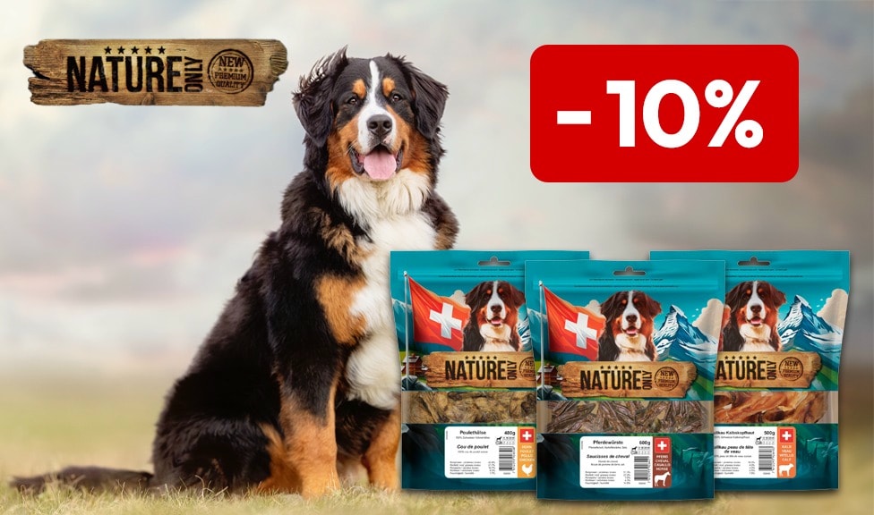 Aktion: 10% Rabatt auf NATURE ONLY Kauartikel und Snacks für Hunde bei Ihrem Tierfutterspezialisten iPet.ch