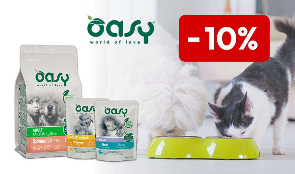 Aktion: 10% Rabatt auf OASY Hundefutter und Katzenfutter bei Ihrem Tierfutterspezialisten iPet.ch