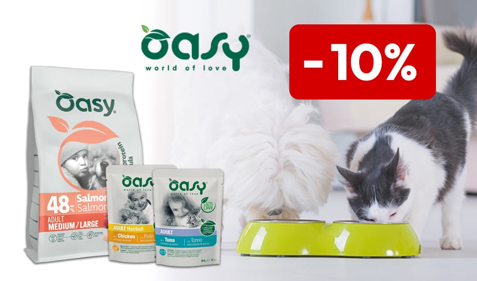 Action : 10% de rabais sur les aliments pour chiens et chats OASY chez votre spécialiste en aliments pour animaux iPet.ch