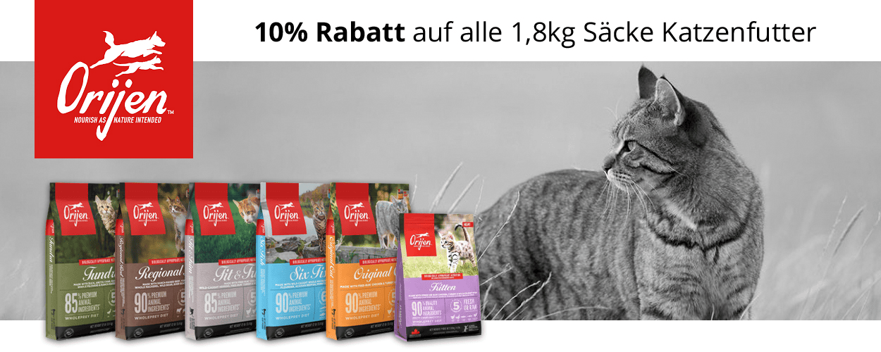 Orijen Katzenfutter 1,8kg Säcke - 10% Aktion bei iPet.ch