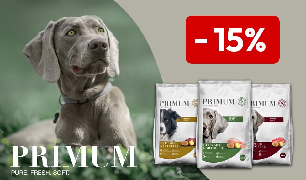 Aktion: 15% Rabatt auf PRIMUM Hundefutter bei Ihrem Tierfutterspezialisten iPet.ch