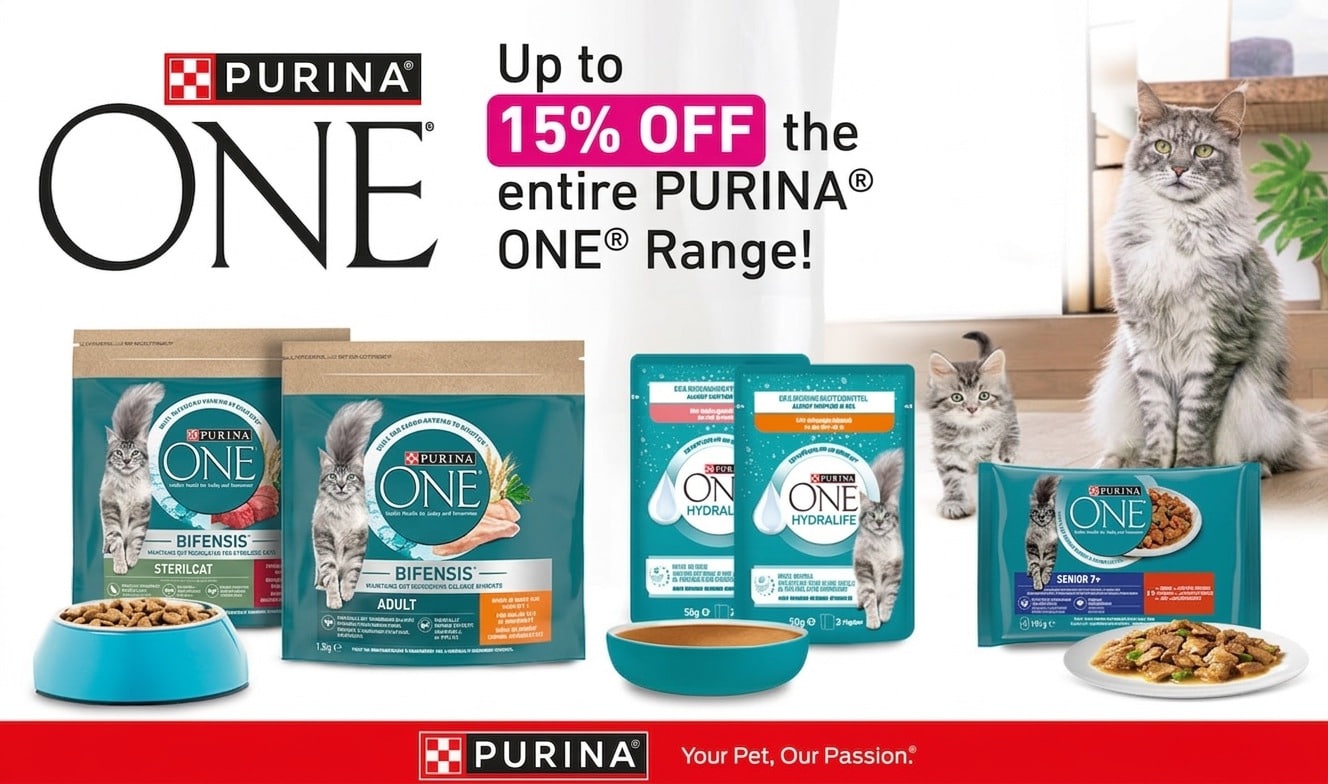 Special Offer: Up to 15% off PURINA ONE cat food at your pet food specialist, iPet.ch