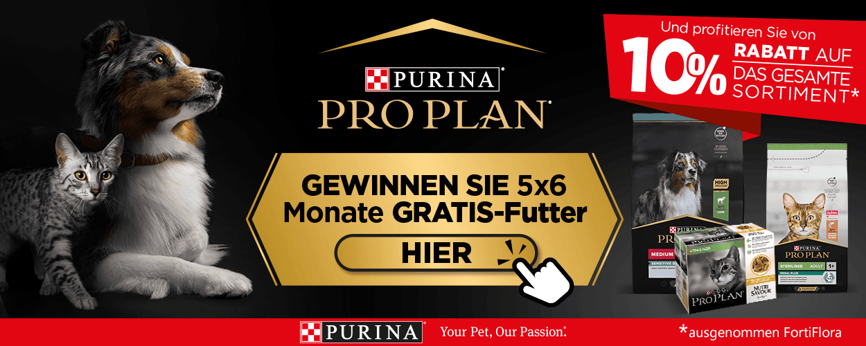 Purina Pro Plan Hundefutter und Katzenfutter - 10% Aktion bei iPet.ch