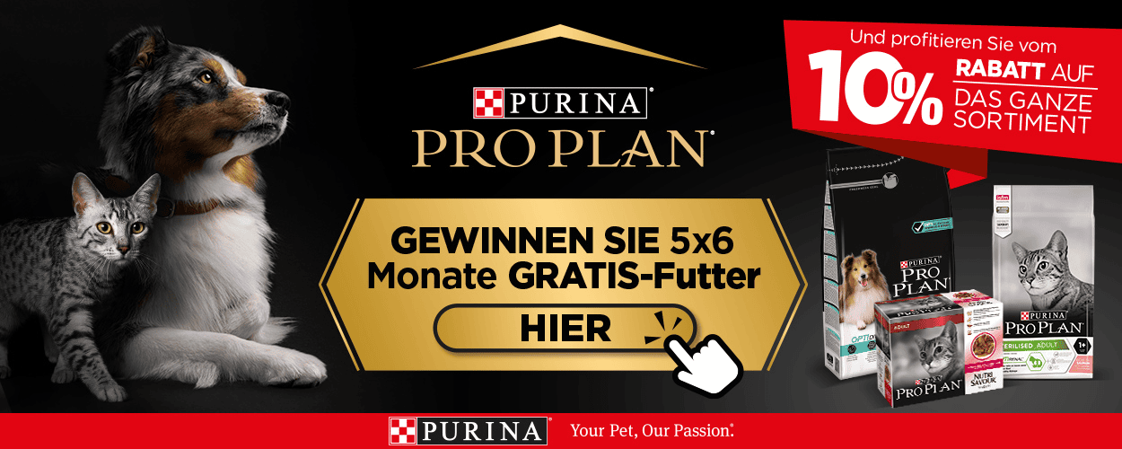 Purina PRO PLAN Hundfutter und Katzenfutter - 10% Aktion bei iPet.ch