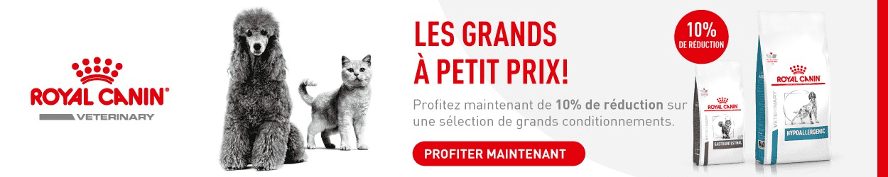 Action : 10% de rabais sur ROYAL CANIN VETERINARY DIET aliments pour chiens et chats chez iPet.ch