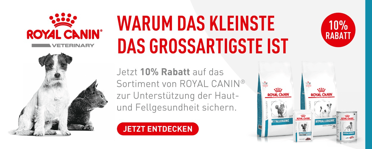 Aktion: 10% Rabatt auf Royal Canin Veterinary Diet Hundefutter und Katzenfutter bei Ihrem Tierfutterspezialisten iPet.ch
