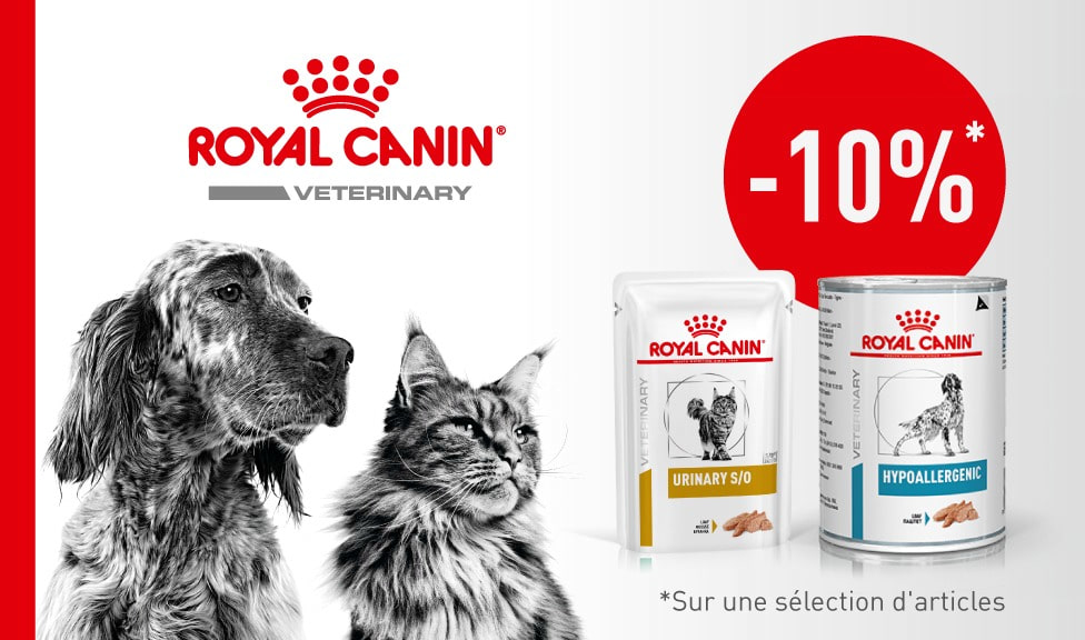 Action : 10% de rabais sur les aliments pour chiens et chats ROYAL CANIN VETERINARY DIET chez iPet.ch