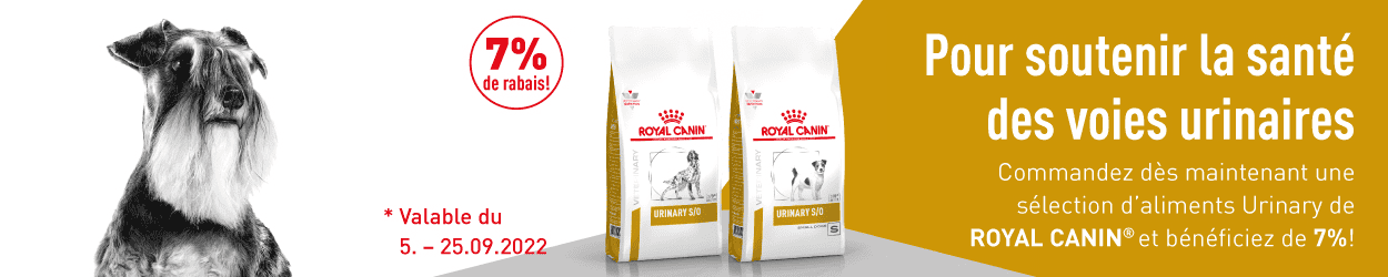 Royal Canin Urinary 7% d'action sur une sélection d'aliments pour chiens | iPet.ch