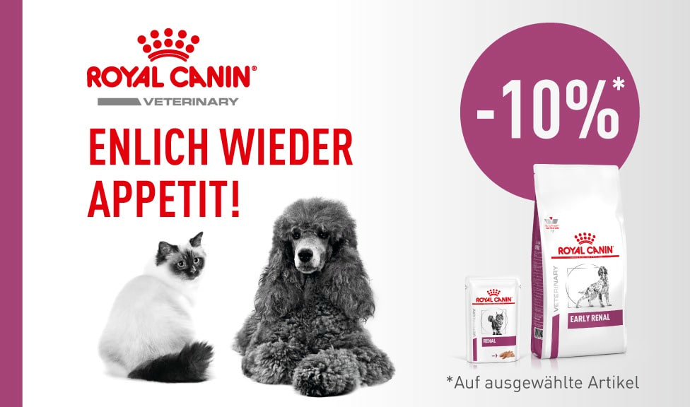 Aktion: 10% Rabatt auf ROYAL CANIN VETERINARY DIET Hundefutter und Katzenfutter bei Ihrem Tierfutterspezialisten iPet.ch