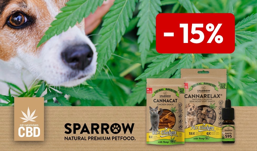 Aktion: 15% Rabatt auf SPARROW Hundefutter, Katzenfutter, Snacks und Futterergänzungsmittel bei iPet.ch