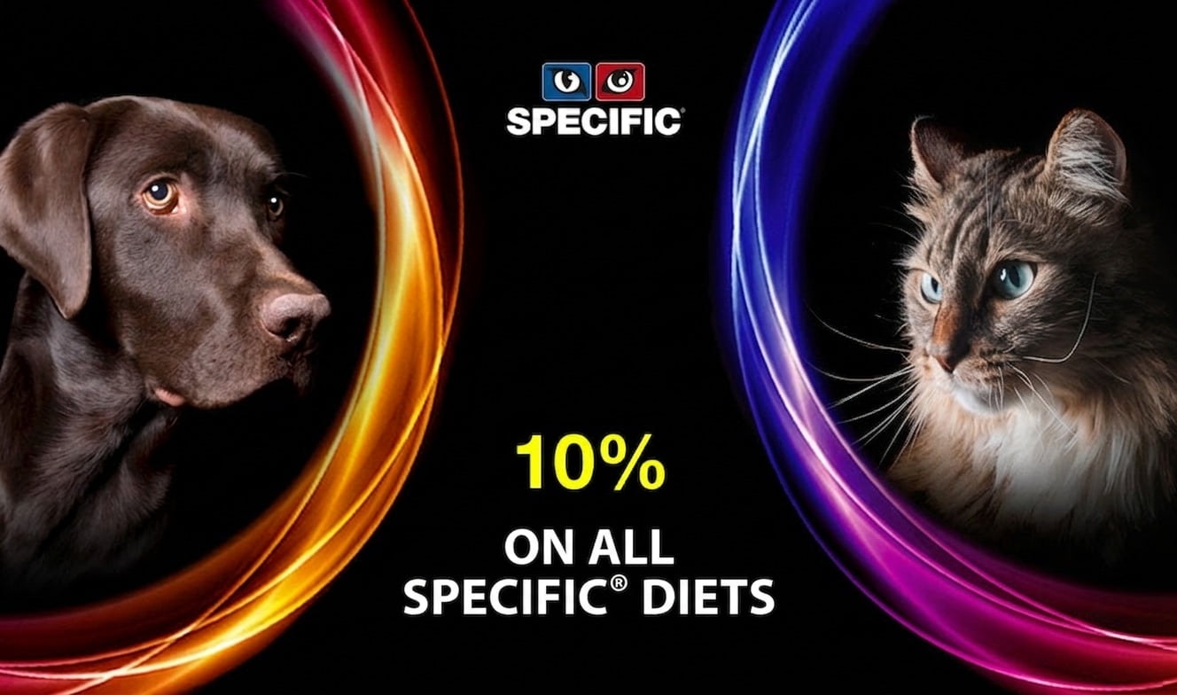 Special Offer: 10% off SPECIFIC dog and cat food at your pet food specialist, iPet.ch