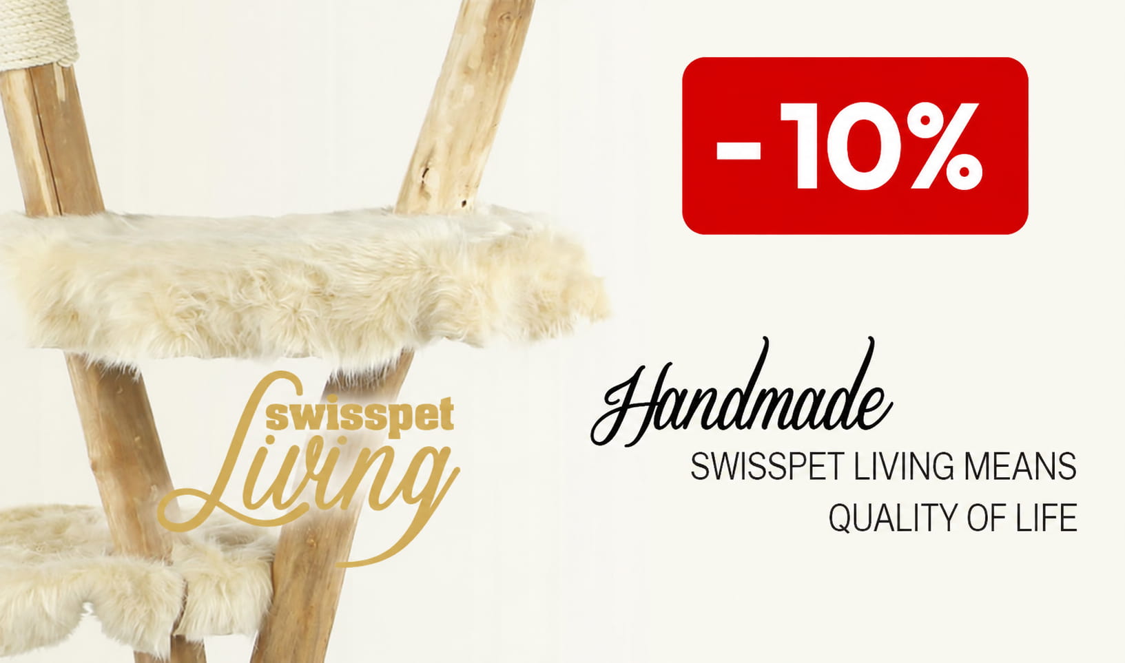 Special Offer: 10% off SWISSPET LIVING Natural Cat Trees (Unique Pieces) at your online retailer, iPet.ch