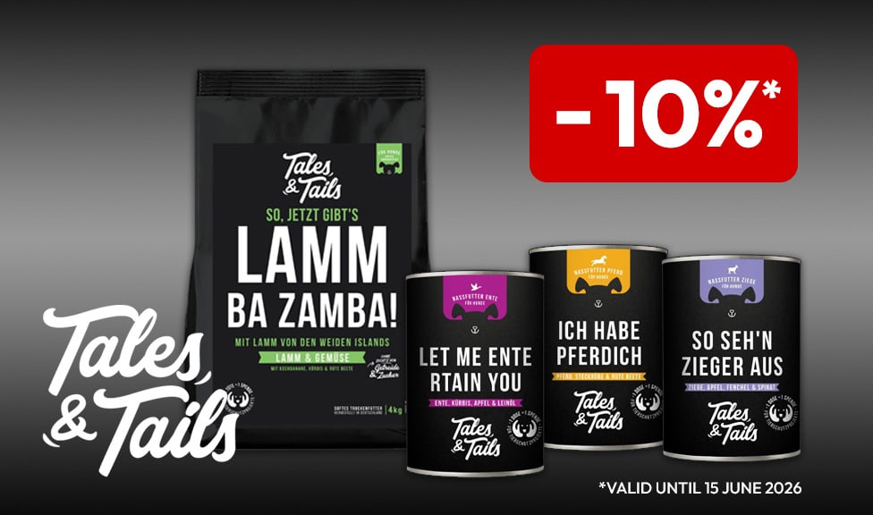 Special Offer: 10% off TALES&TAILS dog food and treats at your pet food specialist, iPet.ch
